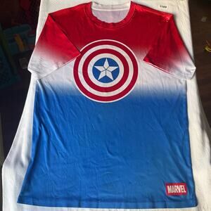 Marvel Men’s Short Sleeve T-shirt size L, Red Blue White, Captain America